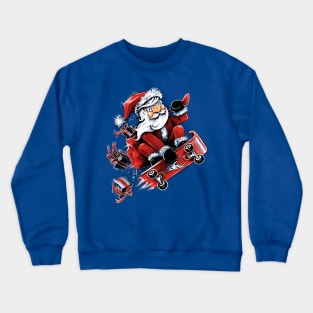 Santa Skateboarding Crewneck Sweatshirt